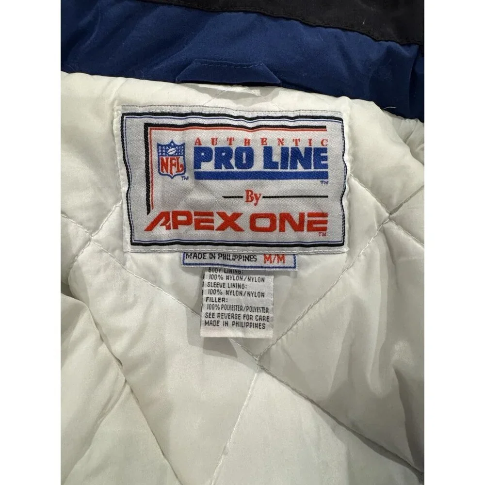 Dallas Cowboys 90s APEX puffer STARS jacket JERRY M blue white NFL Pro Line vtg
